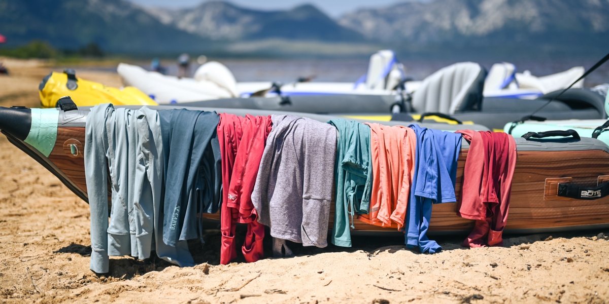 Best Sun Protection Shirt Women Review (Lining up the sun shirts for testing.)